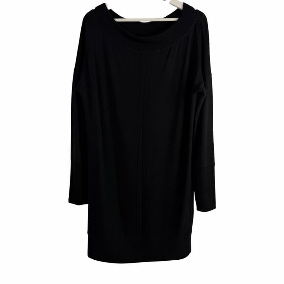 Athleta Dresses & Skirts - Athleta Womens Medium Black Studio Barre Sweatshirt Dress